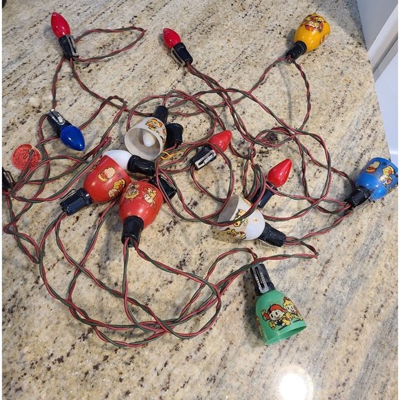 GE Holiday Vintage Scrappy Cartoon Christmas String Light Covers Ge